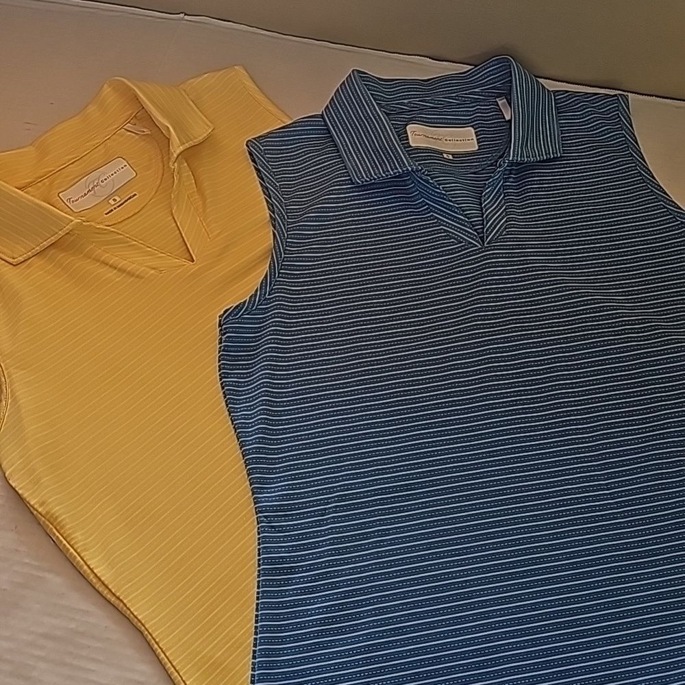 Two tournament collection sleeveless pullover collared golf/ tennis top sz small